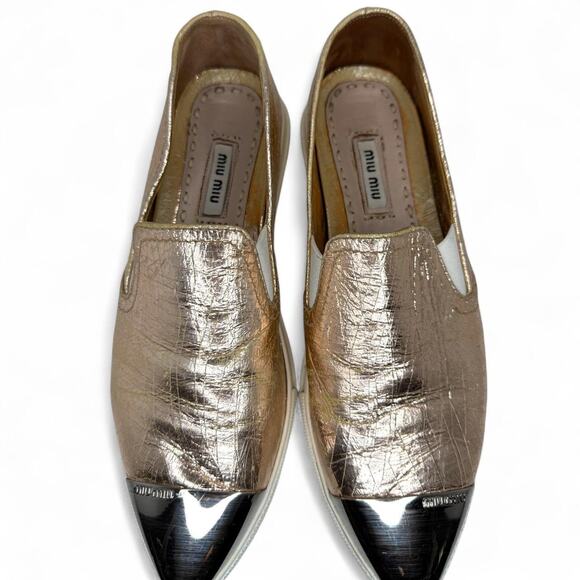 Miu miu metallic silver pink and gold slip on sneaker - Picture 3 of 8